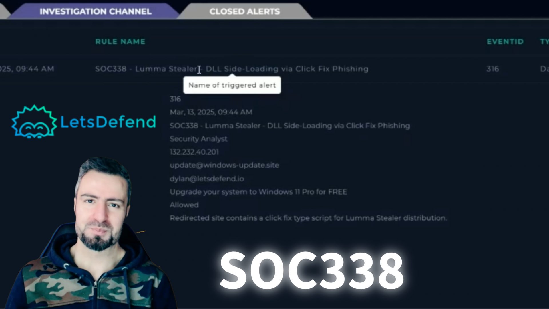 This article walks through a SOC (Security Operations Center) case from LetsDefend.io where a user receives a suspicious email offering a free Windows 11 upgrade.