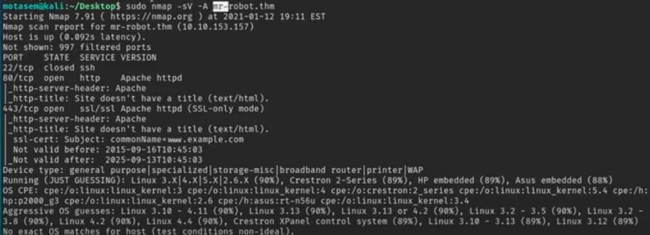 WordPress Penetration Testing and Nmap Interactive - TryHackMe OSCP: Mr Robot