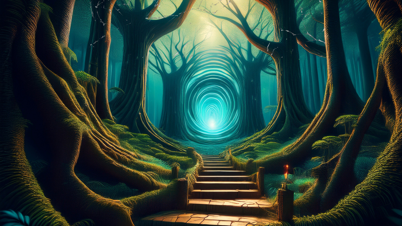 Embark on the "Dimensional Escape Quest" where you wake up in a mysterious forest maze that's not quite of this world.